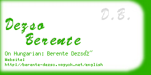 dezso berente business card